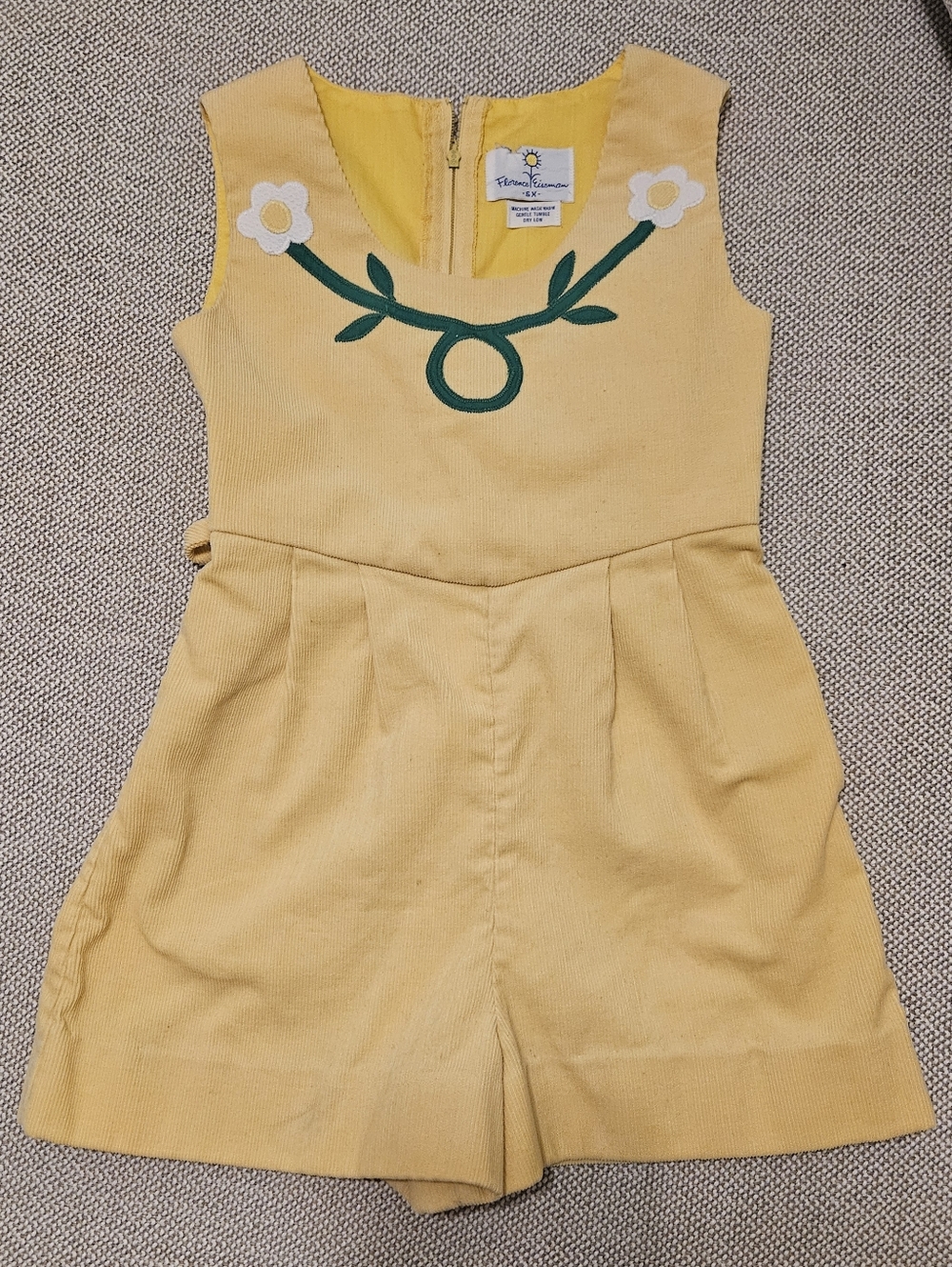Kids Yellow Daisy Appliqué Romper